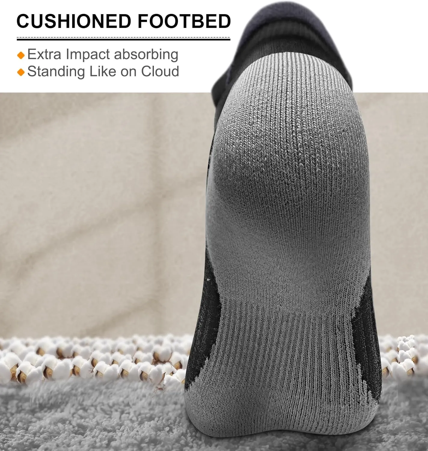 BULLIANT Men Ankle Socks,Athletic Running Socks Breathable Wicking For Men Women Cushioned Footbed Arch Supportive