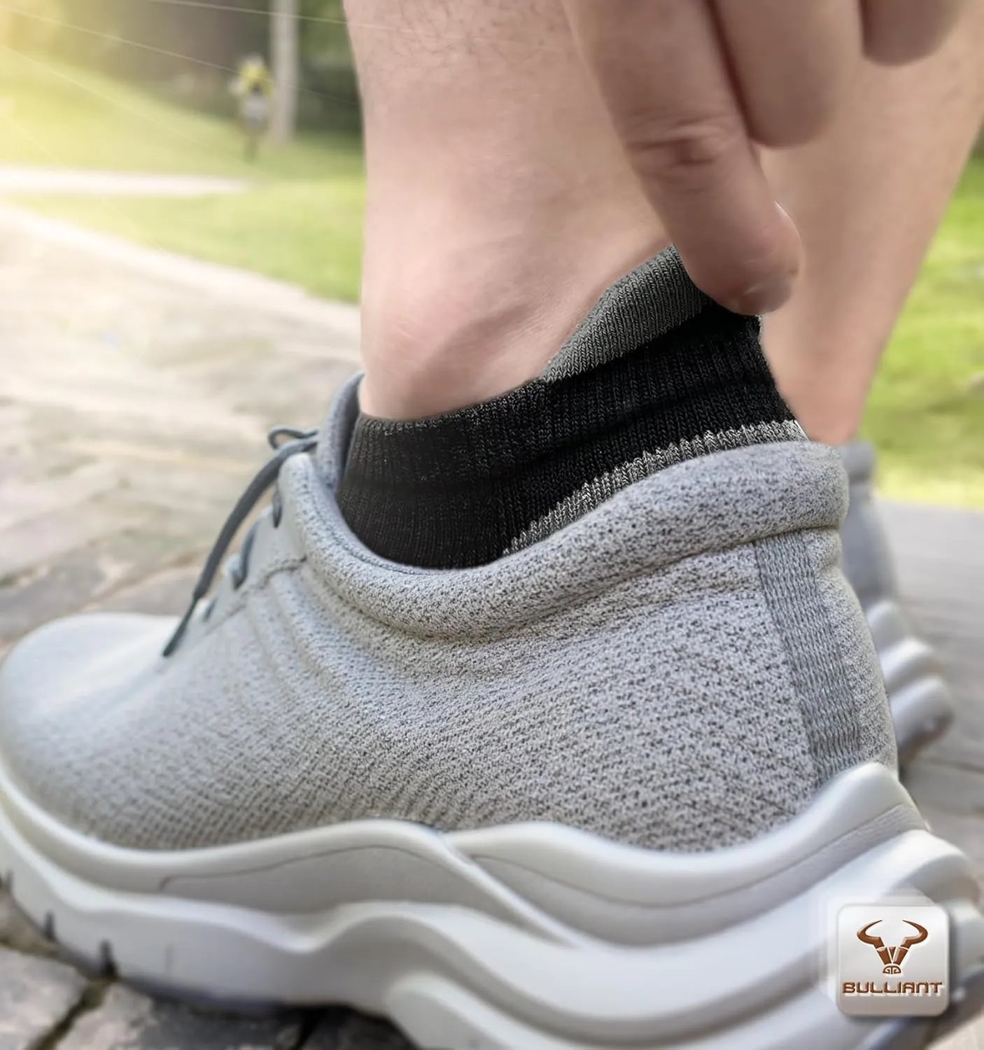 BULLIANT Men Ankle Socks,Athletic Running Socks Breathable Wicking For Men Women Cushioned Footbed Arch Supportive