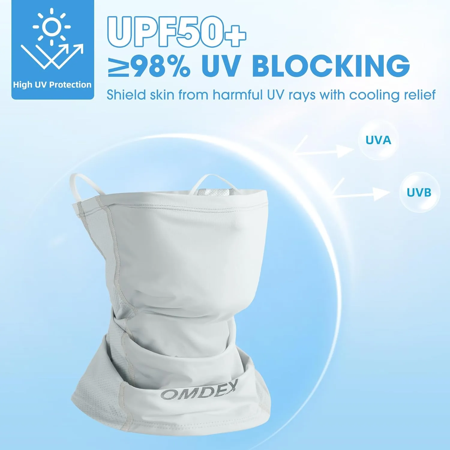 Cooling Neck Gaiter Face Cover for Sun Protection UPF 50  UV Face Mask Reflective for Men Women Fishing Cycling Hiking
