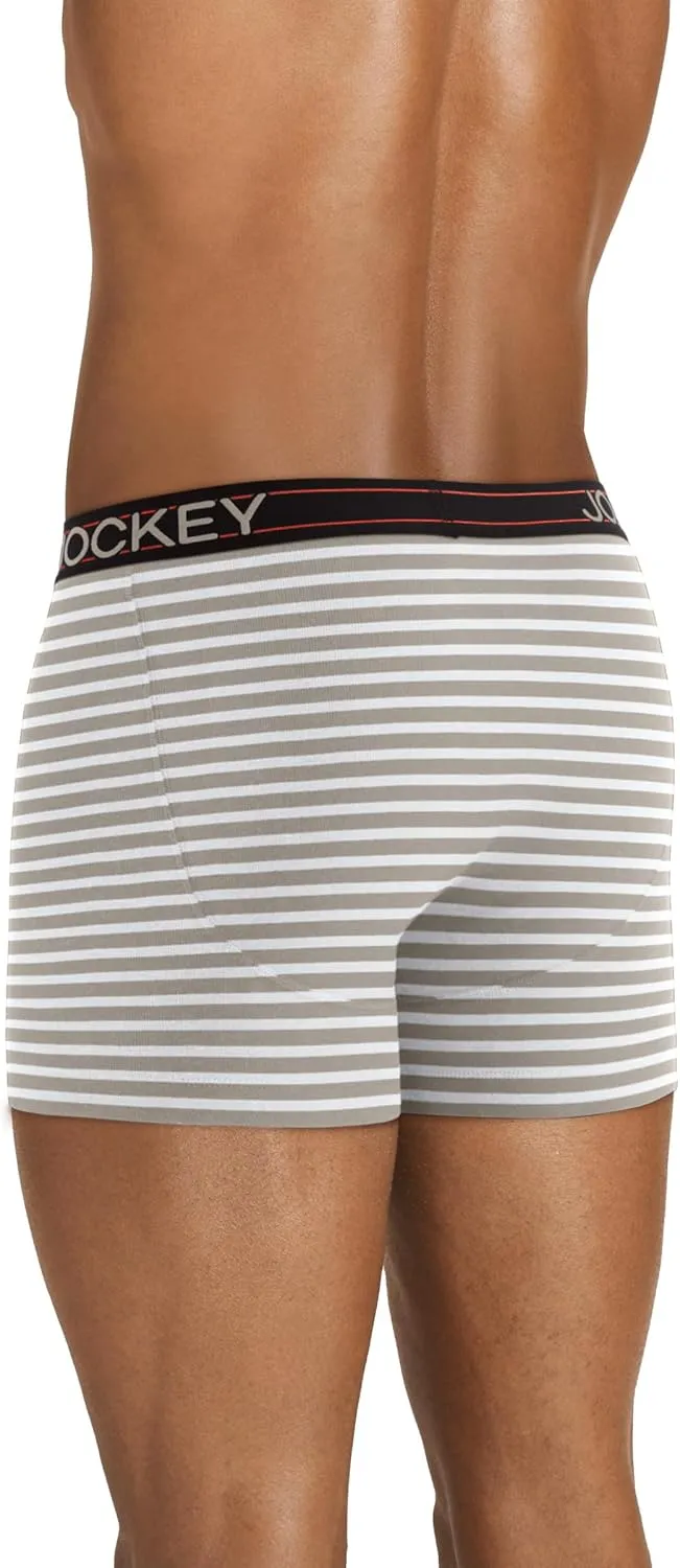 Jockey Men's Underwear Lightweight Cotton Blend 5" Boxer Brief - 4 Pack