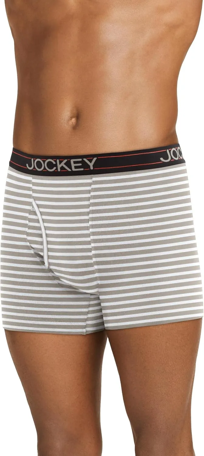 Jockey Men's Underwear Lightweight Cotton Blend 5" Boxer Brief - 4 Pack