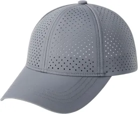 Men Summer Adjustable Performance Hat Breathable Snapback Laser Perforated Mesh Baseball Cap