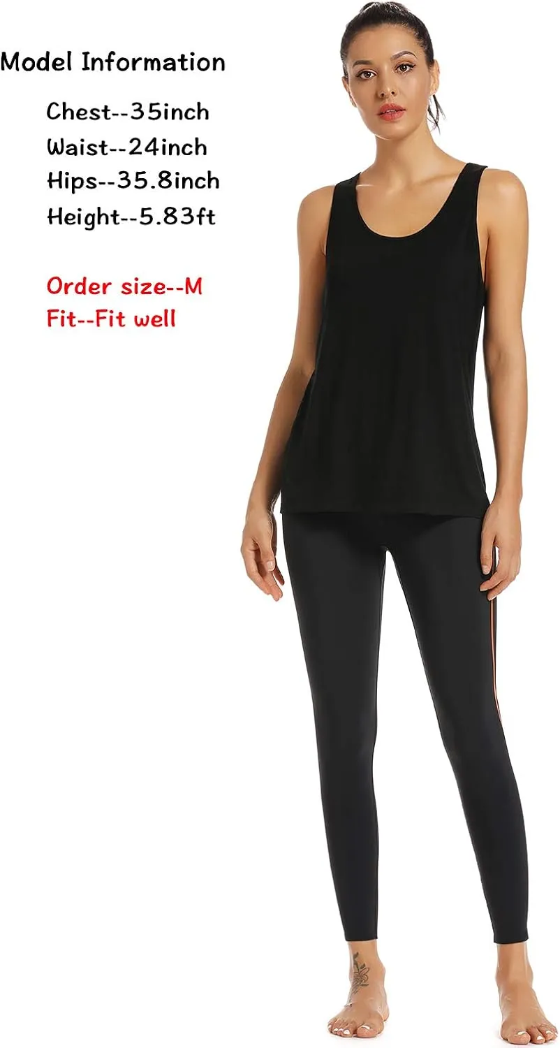 Muzniuer Womens Yoga Workout Tops-Cute Open Back Running Gym Activewear Sports Shirt for Women
