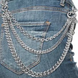 PINKPIN Pants Chain with 3 Hooks wallet Belt Jeans Chain Pocket Waist Chain Trousers Chain Hip Hop Wallet Chain for Men Women