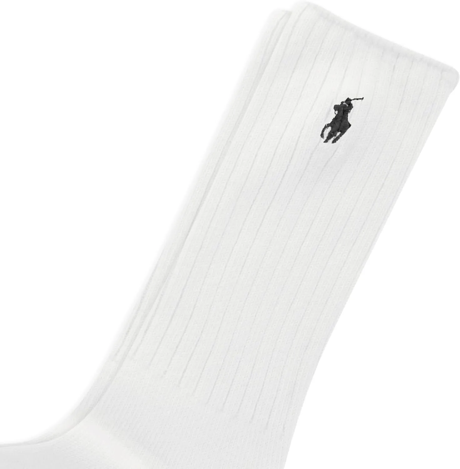 POLO RALPH LAUREN Mens Cotton Ribbed Dress Crew Socks 1 Pair Pack Solid Color Cushioned Comfort
